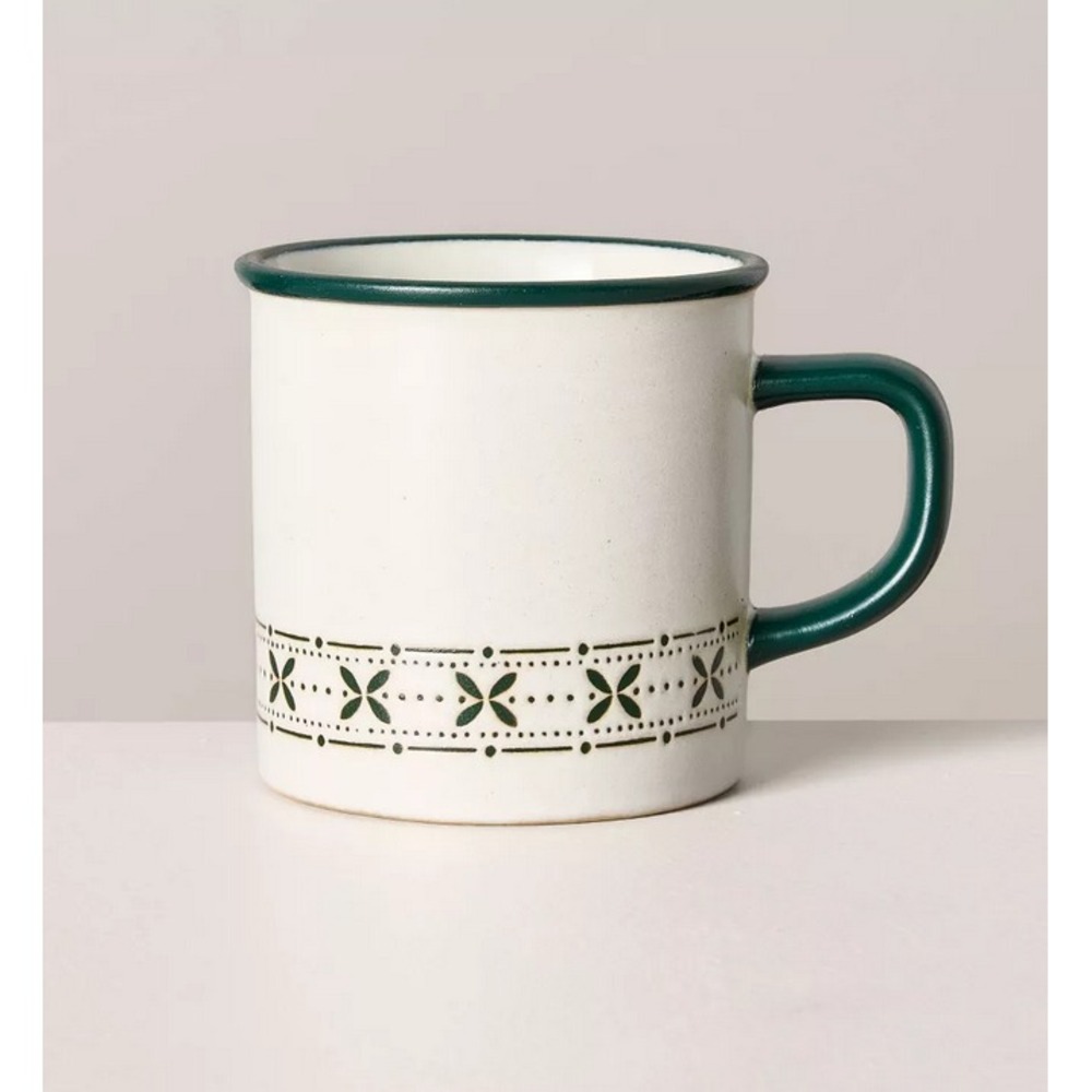 Hearth & Hand Magnolia Coffee Mug Cup Fair Isle Winter Scandi Christmas Green